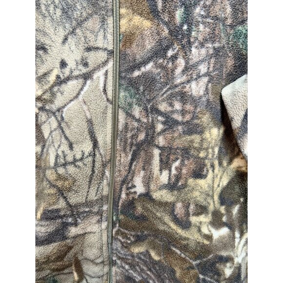 Realtree Men Full Zip Fleece Jacket Medium Brown Camo Hunting Outdoors Mock Neck - Picture 7 of 12